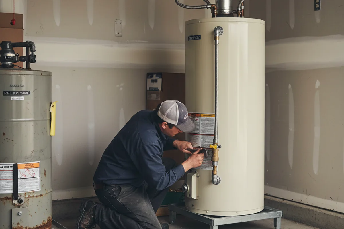 Water heater and shutoff valve replacement in Sanger