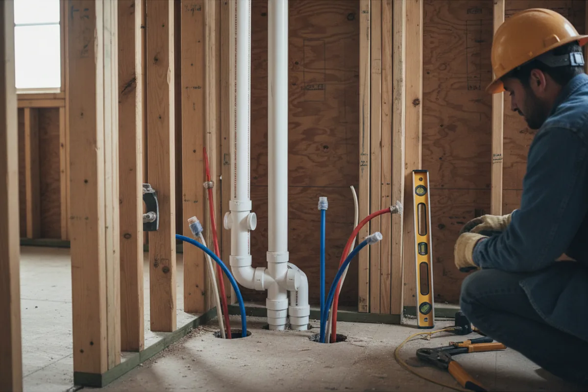 Drain and supply rough-in during Toilet Repair and Installation in Sanger