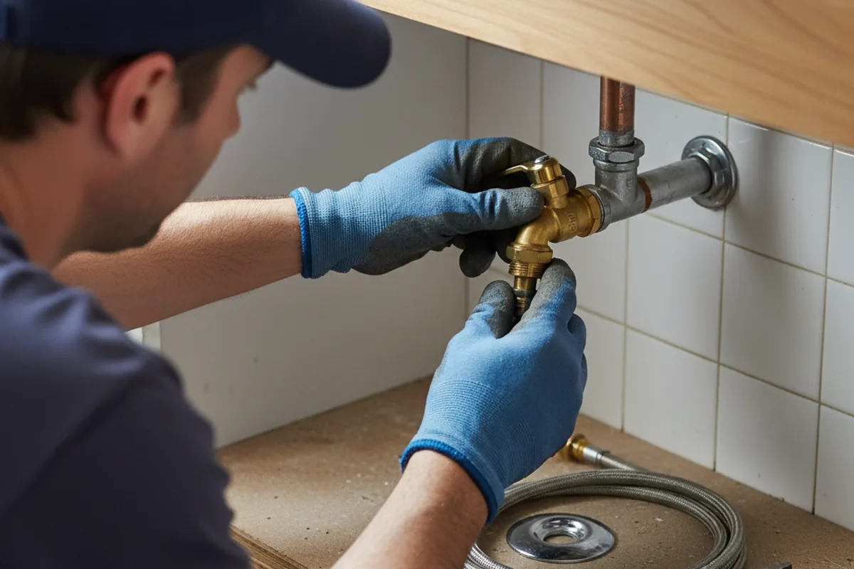 Shutoff valve and fitting work during Emergency Plumbing in Sanger
